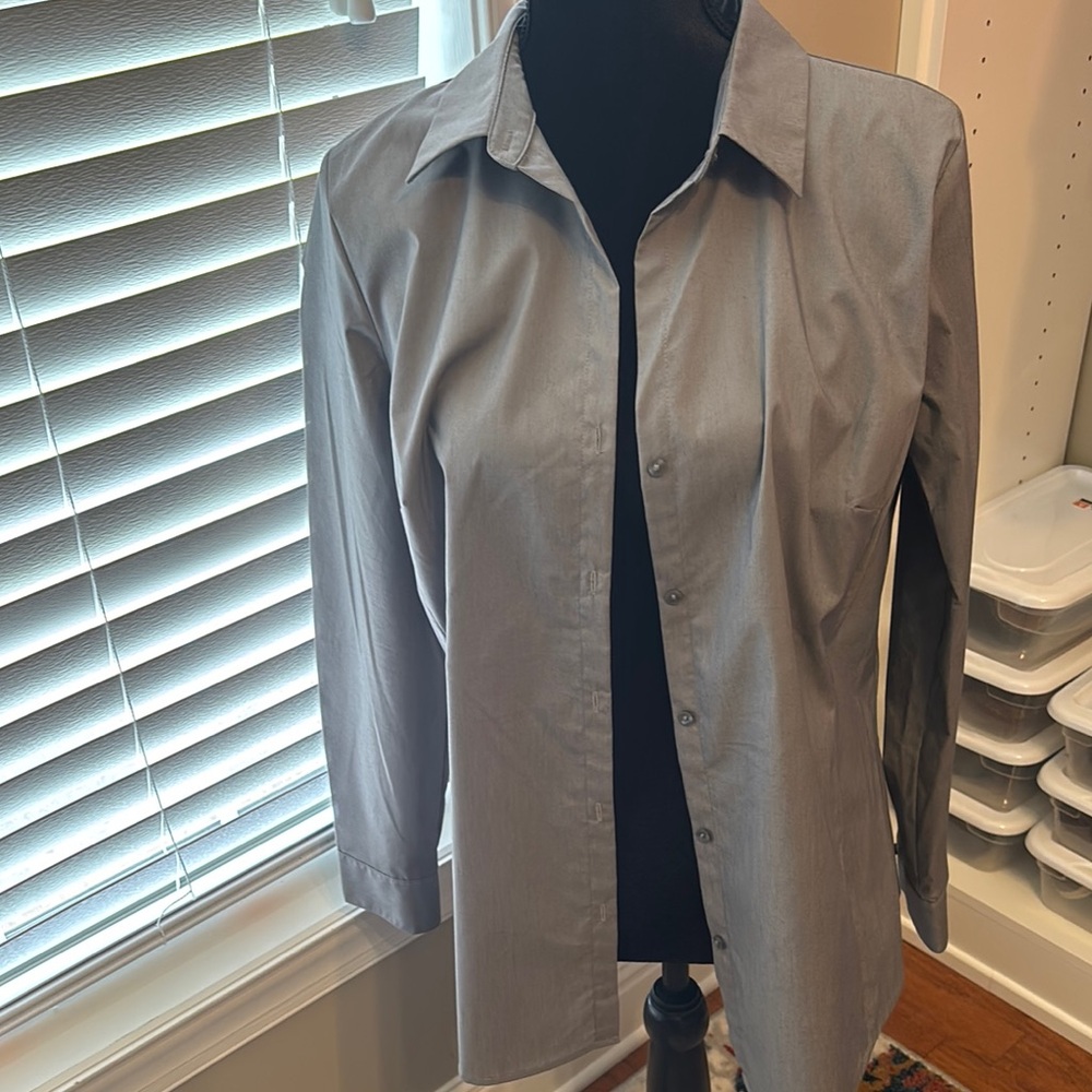 Gray Button-Up Shirt